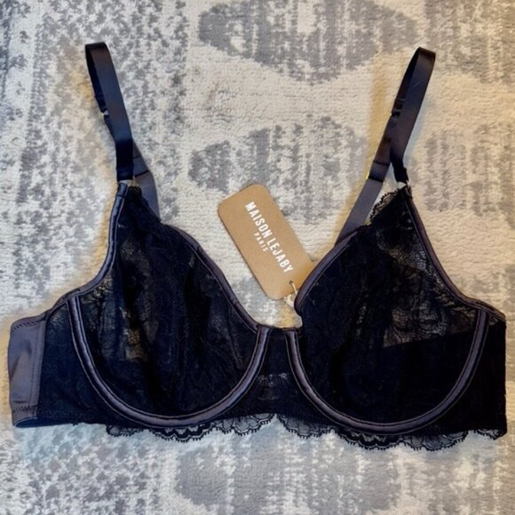 NWT Maison Lejaby Black Lace La Manufactur Underwire Bra - Picture 2 of 9